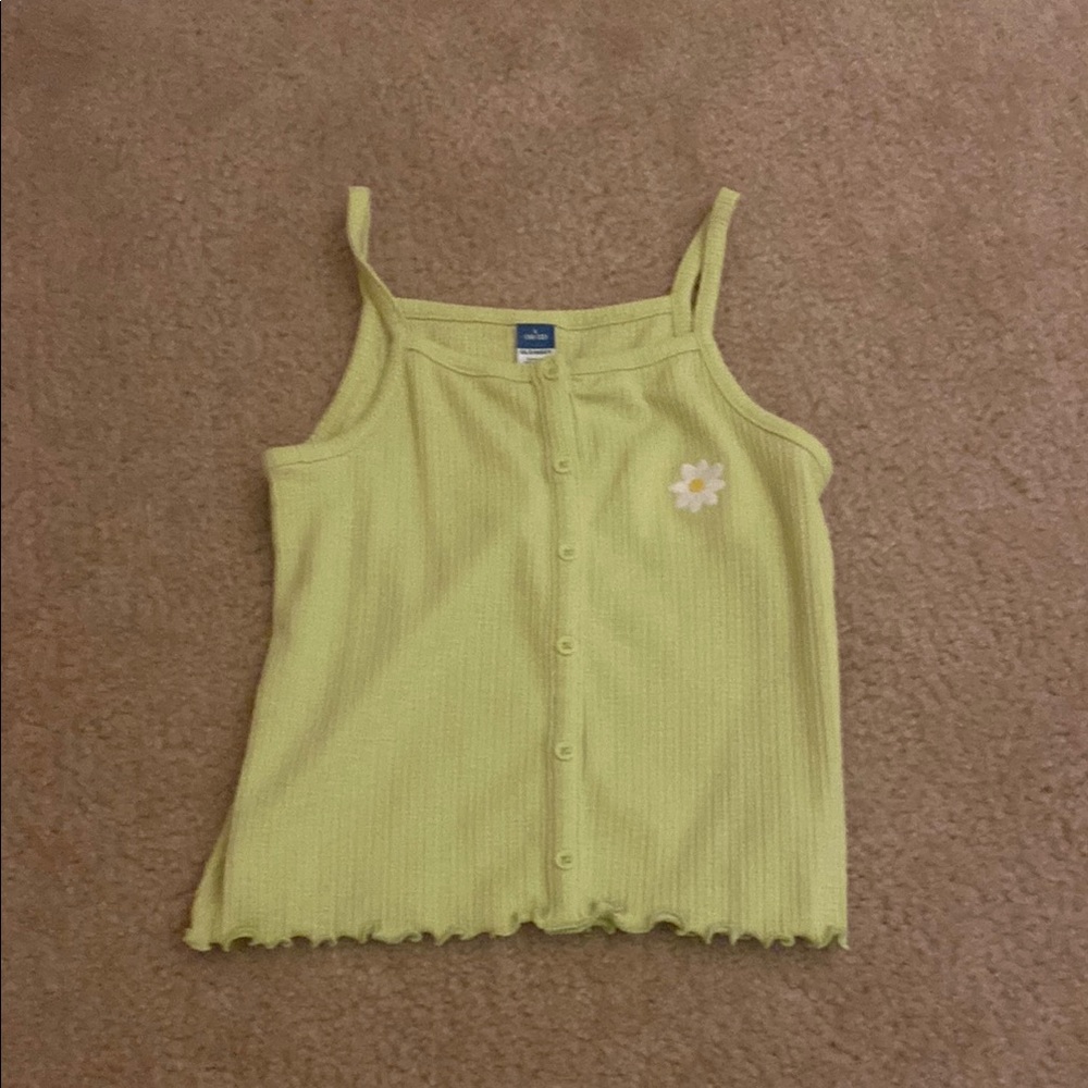 Old Navy Yellow Kids Tank Top with Daisy